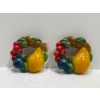 Image 1 : Chalk Fruit, Matching Pear, Plum, and Cherry, Wreaths