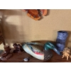 Image 2 : Wooden Painted Handcrafted Duck With Wood Clock, Included Are Other Collectibles 