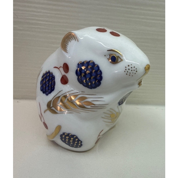 Vintage Royal Crown Derby Harvest Mouse Figurine/Paperweight 2.5"Tall