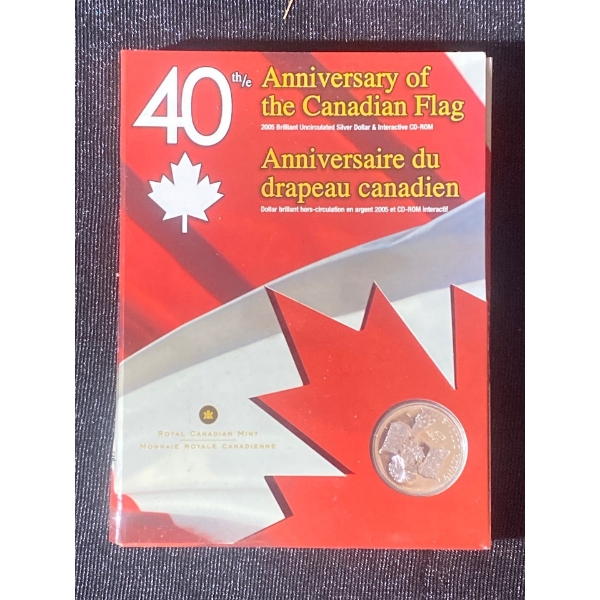2005 40th Anniversary of the Canadian Flag 99.9% Silver Coin 25.175 Grams