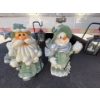 Image 3 : Santa Claus and Mrs. Claus light blue statues in amazing condition. 21” height .