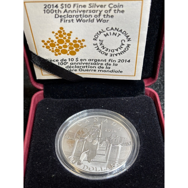 2014 Canada $10 The Mobilisation of Our Nation Fine Silver 15.87g
Specifications:
Face Value: 10 dol