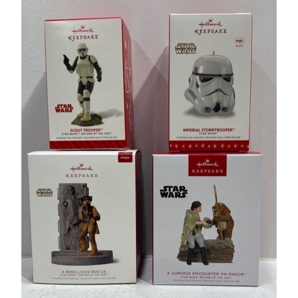 Star Wars - Scout Trooper, Stormtrooper, Rebellious Rescue, Courious Encounter Hallmark Ornaments