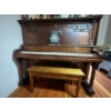 Image 1 : beautiful antique piano with bench . Beautiful wooden design .