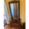Image 1 : Oak Coat rack & Bench with Storage . hand Crafted With Full Length Mirror 