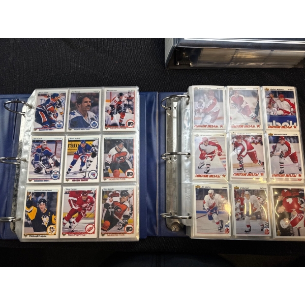 Two 3 Ring Binders w/ Upper Deck 90s - Early 2000s Hockey & Basketball Sports Cards 
