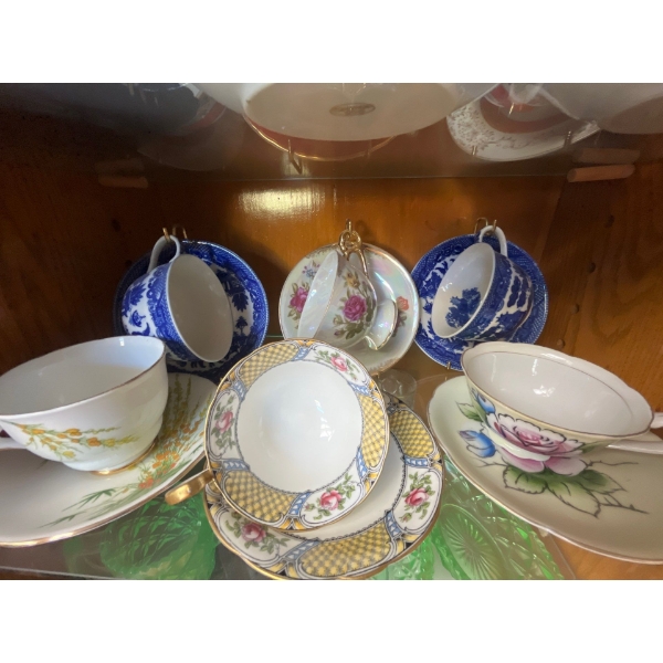  six sets of China cups, and saucers with various shelf, 3 Various manufacturers stamps