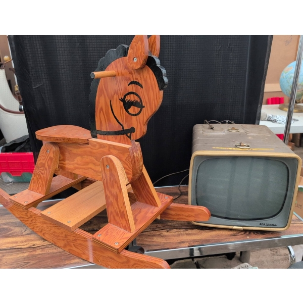RCA Victor Television and Wooden Rocking Pony