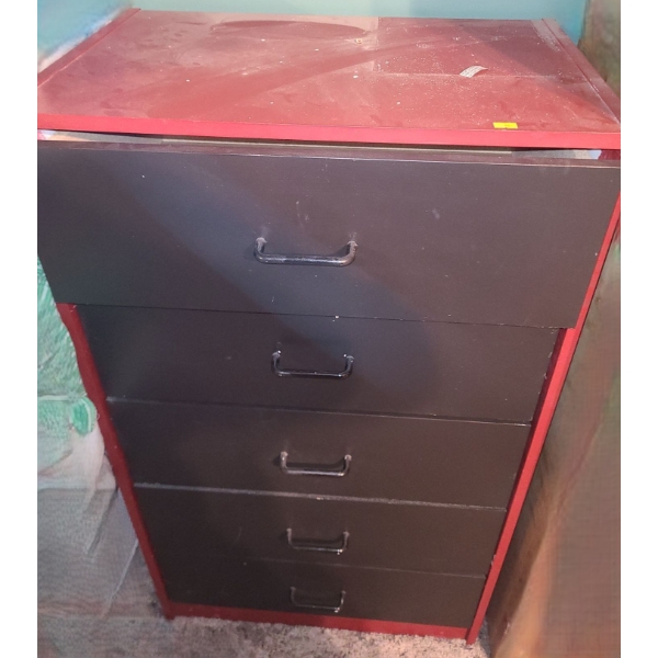 Painted Dresser w/ 5 Drawers 25 W, 16 D, 44 T 
