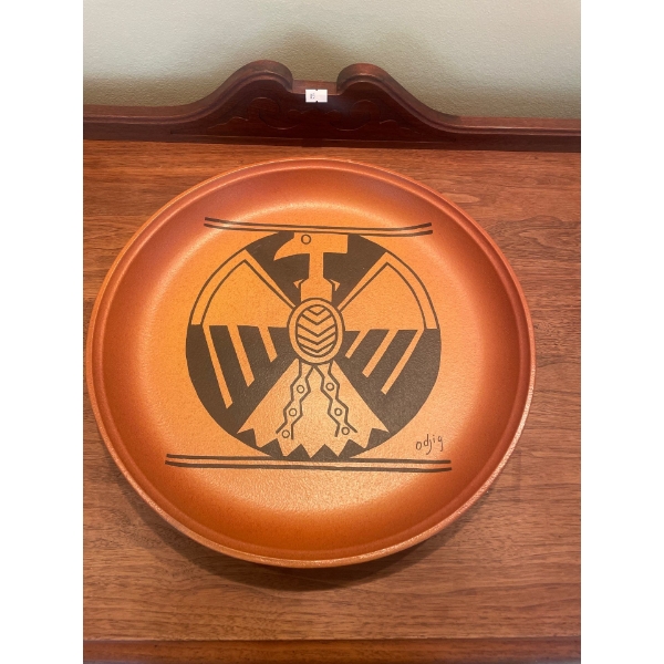 Daphne Odjig ceramic plate, Blue Mountain Pottery's, Native Series
