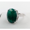 Image 2 : 13.8 ct Certified Silver Emerald gemstone Ring ($11,780 Appraisal)
