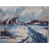 Image 1 : Snow-Covered Countryside Farm Scene with Artist Signature