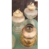 Image 3 : 8 Assorted Glass and Metal Oil Lamps