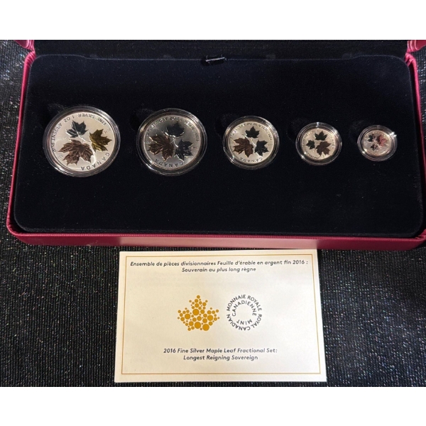 2016 Maple Leaf Fractional Fine Silver Coin Set 60.08 Grams