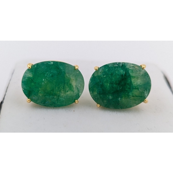 Silver Emerald gemstone Earrings 5.1 ct Certified ($9,055 Appraisal)