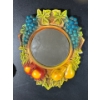 Image 1 : Chalk Fruit Mirror, Apple, Pears, Grapes 10.5H