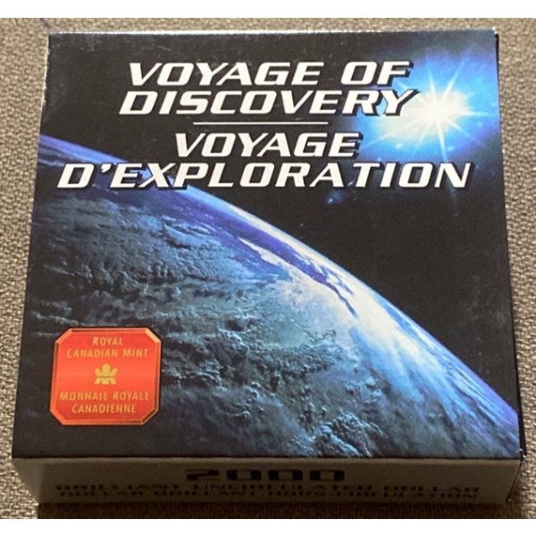 2000 Voyage of Discovery Proof Dollar 92.5% Silver 25.175 Grams