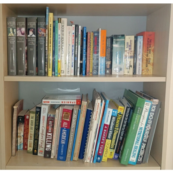 Two Shelves Of Assorted Books
