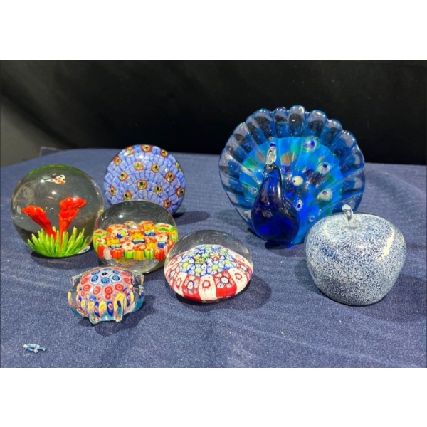 Glass Decor Pieces with Colourful Designs Blown Inside