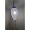 Image 1 : Vintage Hanging Chain Light w/ Glass Shade (Attaches to Ceiling Hook, Plug to Wall Connection)