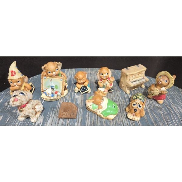 10 Pendelfin Hand Painted Stone Craft Collection Including Euclid, Tammy, Rocky & Pooch