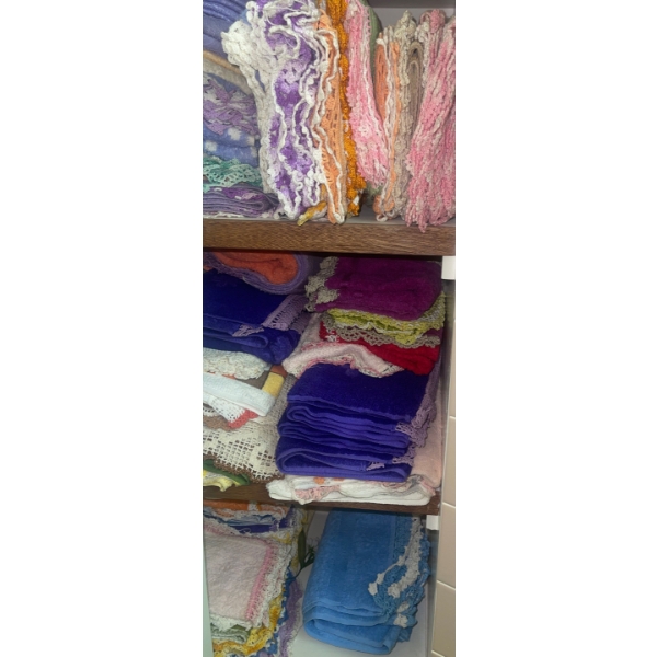 Linen Closet Full of Hand Made Crochet Towels & Face Cloths