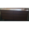 Image 1 : Mid-Century Modern 6 Drawer Wooden Dresser w/ Mirror 52 W, 18 D, 30 T 