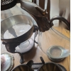 Image 2 : Assorted Metalware Serving Pieces: Glass w/ Metal Lid 15 T, Candlestick 9.5 T and More!