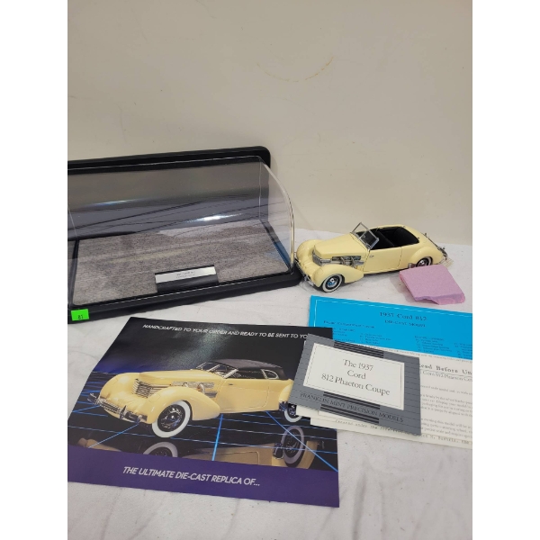 1937 Cord 812 Die Cast Model with Display Case and Documentation