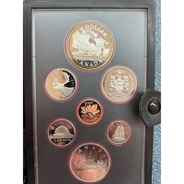  1981 Canadian double dollar set with silver dollar