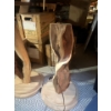 Image 3 : 2 ornate wood lamps handmade electric has been pulled and ready for the lights