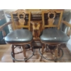 Image 1 : Micheal Amini Contemporary Home Bar Stools x2  Wood Carved W/ Beautiful Details 47 T, 26 W, 20 D