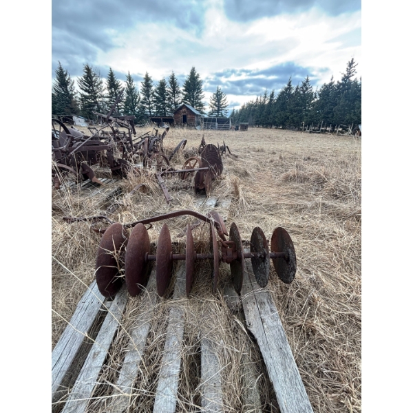 collection of antique disking units sold together
