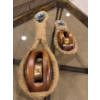 Image 1 : Pair of Rope Stropped Wooden Block/Pulley For Sailing 