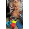 Image 1 : Print Of Marilyn Monroe w/Hobbyist Tote Of Building Toys