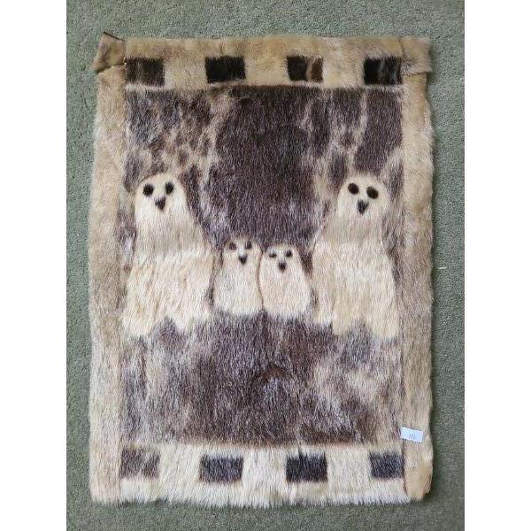 Seal Pelt Art with Depiction of Seals 20 X 15 (Some Damage to 1 Corner)