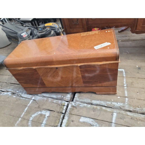 Locked Wooden Trunk (Key Not Found) (23" x 41" x 19" Inches)