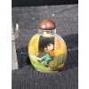 Image 5 : Artist: Li Yuanmian "Boy With Rice Bowl" Wang Xisan Ji School Reverse Painting Snuff Bottle