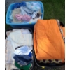 Image 1 : Several Bins Containing: Curtains, Linens, Sleeping Bags and More!