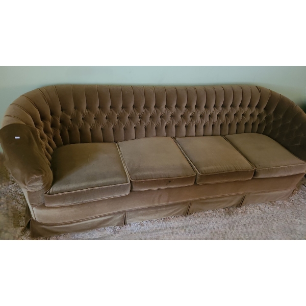 Tufted Upholstery- 4 Seat Sofa 96 W, 34 D, 28 T 