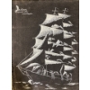 Image 1 : Black Velvet Painting Of Sailing Ship (16 x 20 inches)
