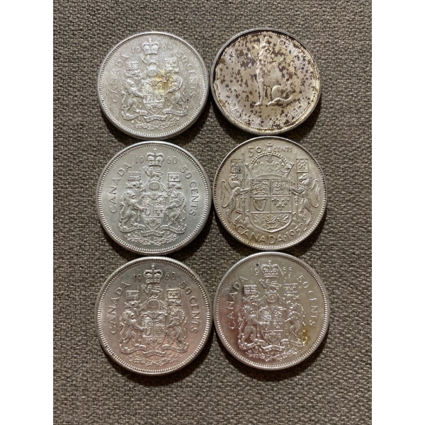 Canadian 50-cent Pieces 11.66 g Silver (.800)