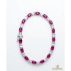 Image 2 : Lab Ruby Tennis White Topaz Accent Bracelet 925 Sterling Silver , 10.48G