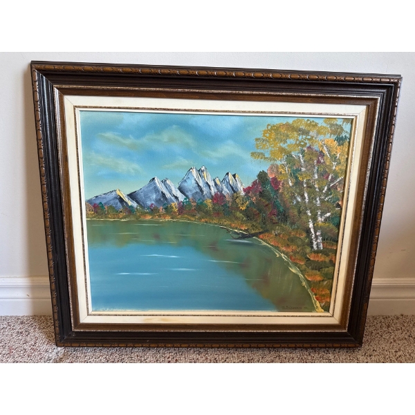 H. Schippers Oil On Canvas Landscape / Mountainscape Framed Art 17x15