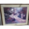 Image 1 : Numbered Print 1067/3850 "Spring Gate", Artist Thomas Kinkade, 43 X 35 Framed Under Glass