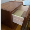 Image 8 : Gorgeous Queen Teak Floor Bed Frame with Side Tables and Like- New Mattress