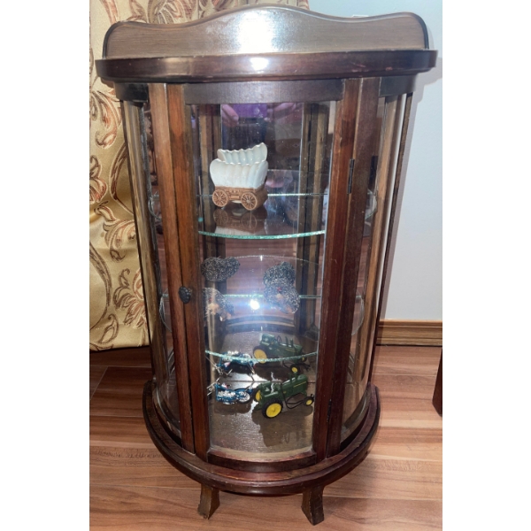 Antique Display Cabinet 13x16 w/ Assorted Smalls 