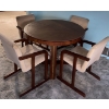 Image 1 : Large Wooden Round Kitchen Table w/ Six Chairs  52" diameter 36"tall