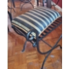 Image 3 : Dining Table 54 W, 36 D, 30 T and Four Metal Benches 23 W, 14 D, 24 T w/ Cushions 