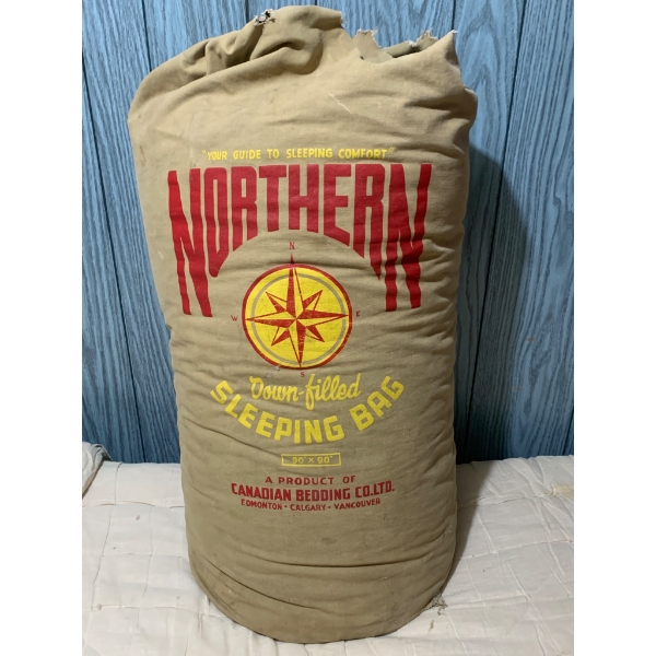 Vintage Northern Brand Down-Filled Sleeping Bag by Canadian Bedding Co.